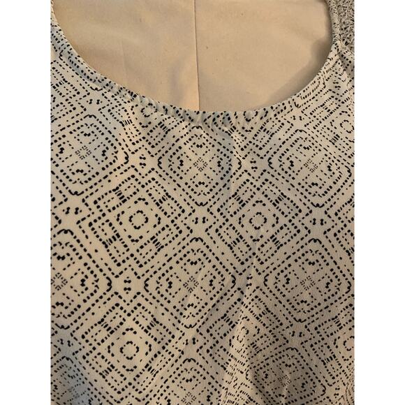 JOIE "LAWSKA" 100% SILK SHIRRED GEO-PRINTED MINI SLEEVELESS DRESS - Picture 4 of 6
